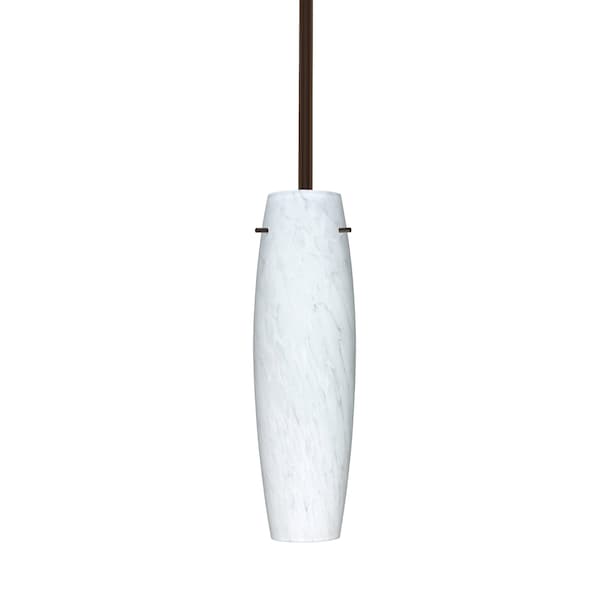 Besa Lighting Tu Tu Stem Pendant, Amber Cloud, Satin Nickel Finish, 1x40W Incandescent 1TT-412119-BR - main
